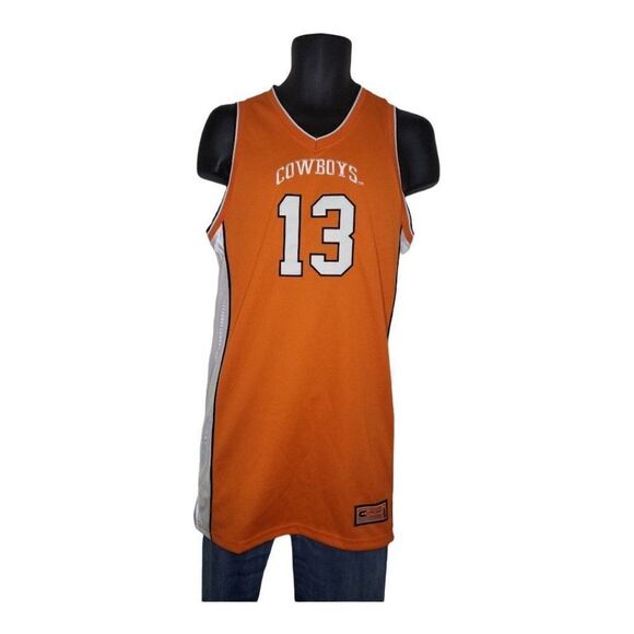 NCAA Colosseum Jersey Women Sz L Athletics Oklahoma State Cowgirls Orange White - Picture 1 of 5